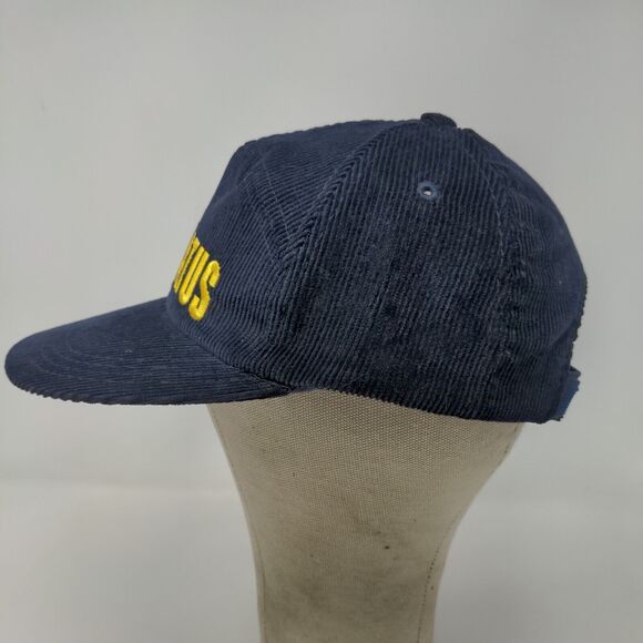 Pilatus Men's Strapback Hat Blue Corduroy Adjustable Embroidered Dragon Logo - Picture 5 of 10